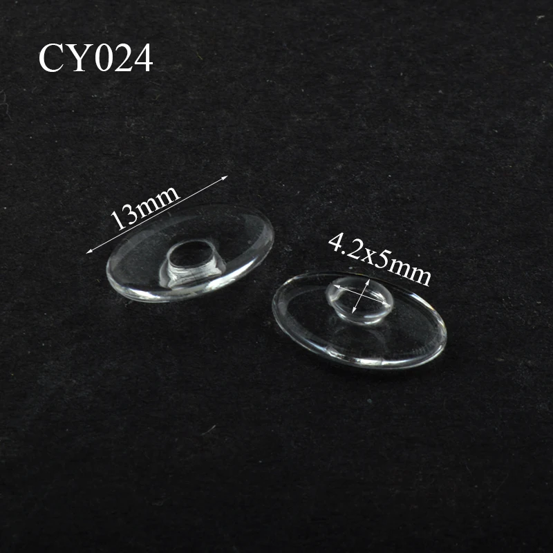 50쌍(100개) 11mm 13mm 안경 실리콘 푸시온 코 패드 수리 도구 안경용 타원형 안경 코 패드