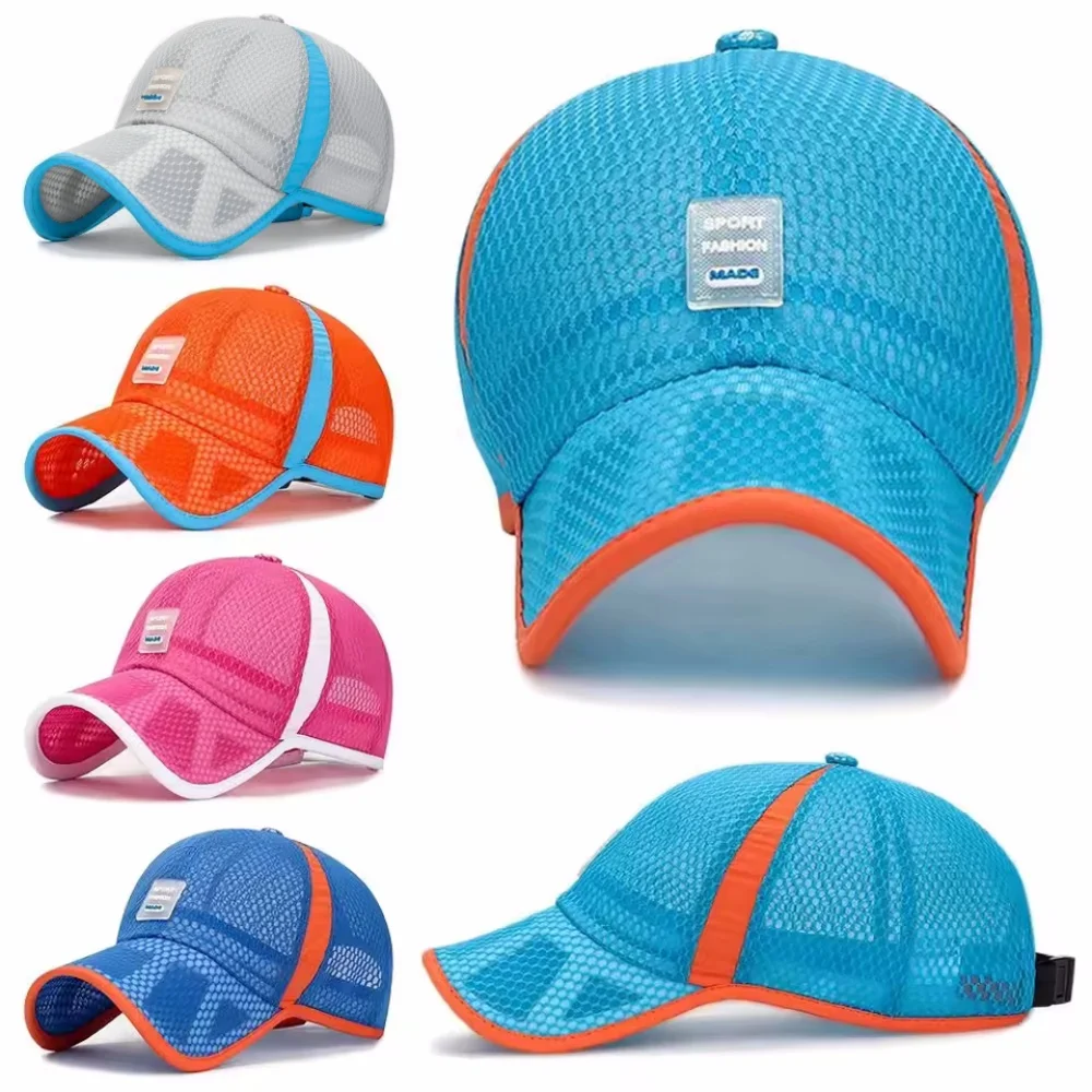 Kinder-Baseballkappe, verstellbare Sonnenhüte, modische Sonnenschutzhüte für Jungen und Mädchen, bequeme, schnell trocknende Mesh-Kappen für Outdoor-Sportarten