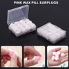 12/24Pcs Pink Wax Cotton Wax Pill Earplugs Anti-noise Sleep Earplugs Dormitory Poor Sound Insulation Waterproof Shaped Earplugs 1
