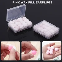 12/24Pcs Pink Wax Cotton Wax Pill Earplugs Anti-noise Sleep Earplugs Dormitory Poor Sound Insulation Waterproof Shaped Earplugs 1