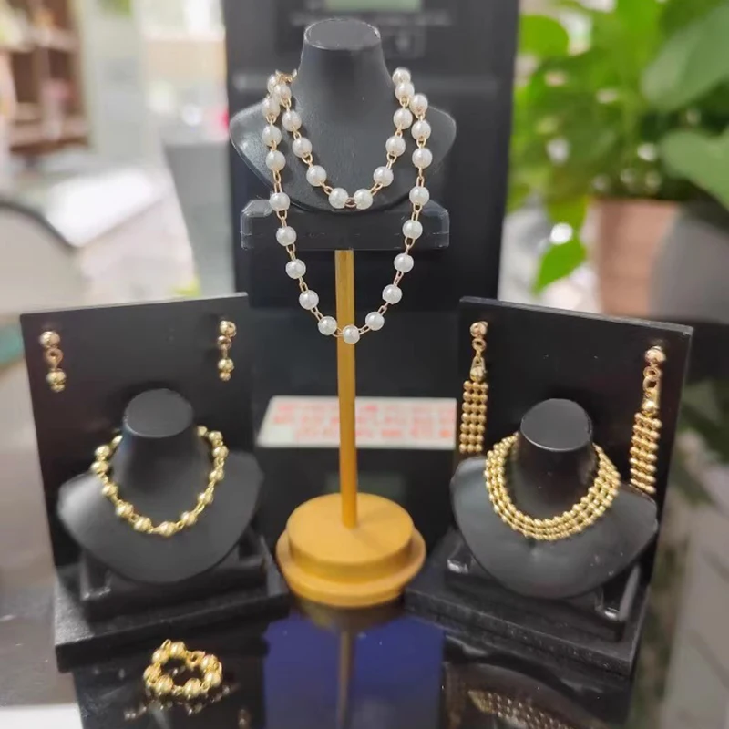 1:6 Doll Fashion Simulation Mini Earring/necklace Display Stand Set Dollhouse Furniture Decorative Toys Gift Accessories