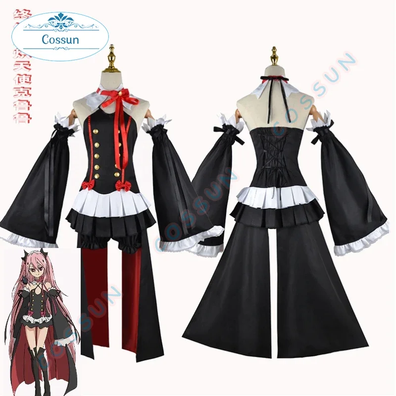

Amine Seraph of The End Krul Cosplay Costume Halloween Outfits Women Dress Wig Shoes