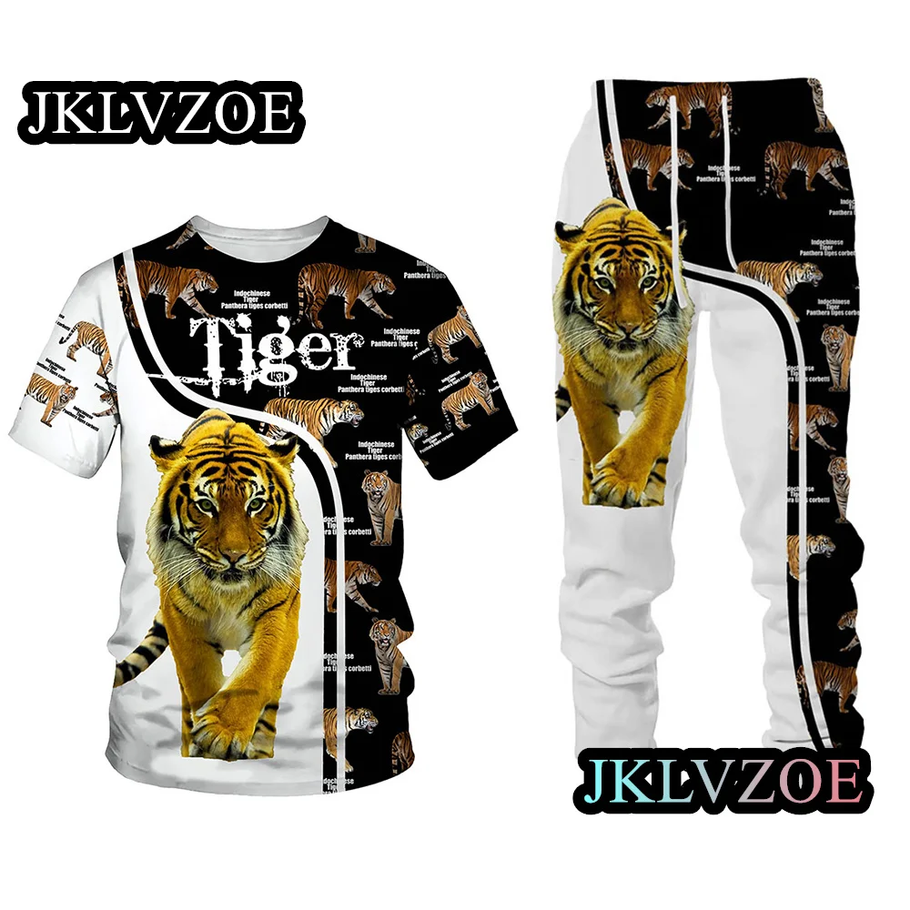 Men Tracksuits Trousers Sets New Fashion T Shirt Short Sleeve Sportswear 2 Piece Suits 3D Printed Male Clothes Pants Set Outfits