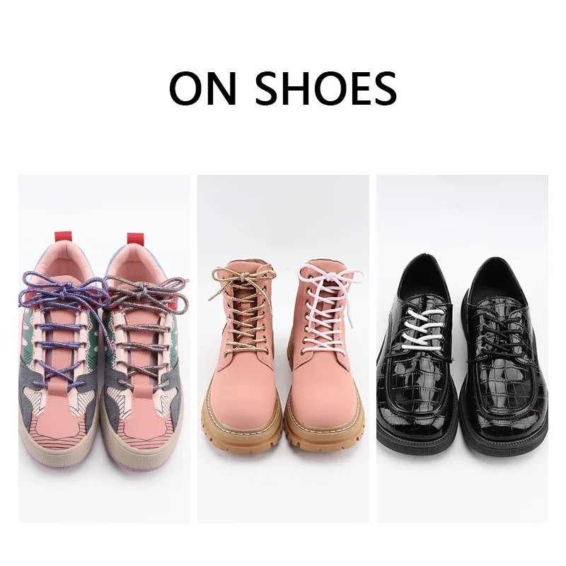 Vibrant Glitter Round Shoelaces for Trendy Sneakers and Leather Shoes