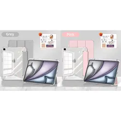 Universal iPad Protective Cover for iPad mini 7 (Grey and Pink)