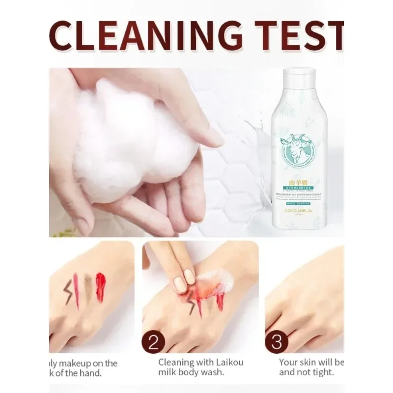 Goat Milk Body Wash Nicotinamide Whitening, Brightening, Cleaning, Shrinking Pores Moisturizing Long-lasting Scented Body Wash