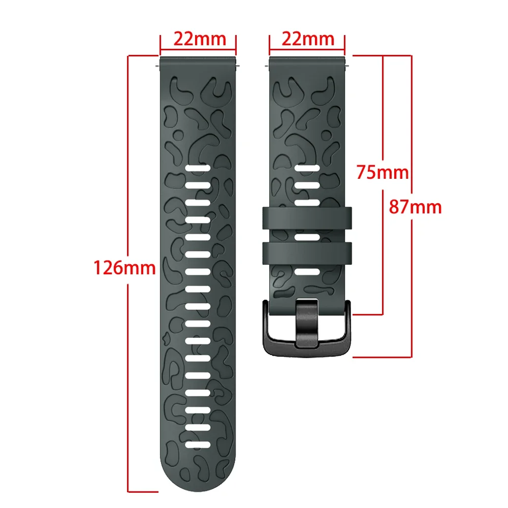 Silicone Sport Wristband – 22mm Smartwatch Strap