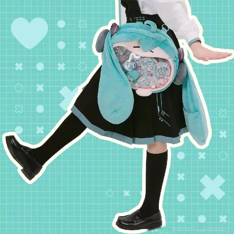 Official Anime Miku Itabag Cosplay Hatsune Ita Bag Plush Backpack Women DIY Bag School Student Men Velvet Crossbody Shoulder Bag 5