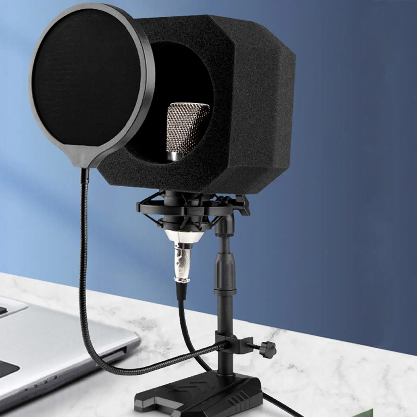 Microphone Isolation Ball - Pop Filter & Noise Reduction Sponge Shield For 47-68mm Studio Mics
