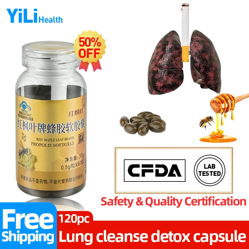 Smoke Lung Cleanse Detox Supplements Propolis Capsule Lungs