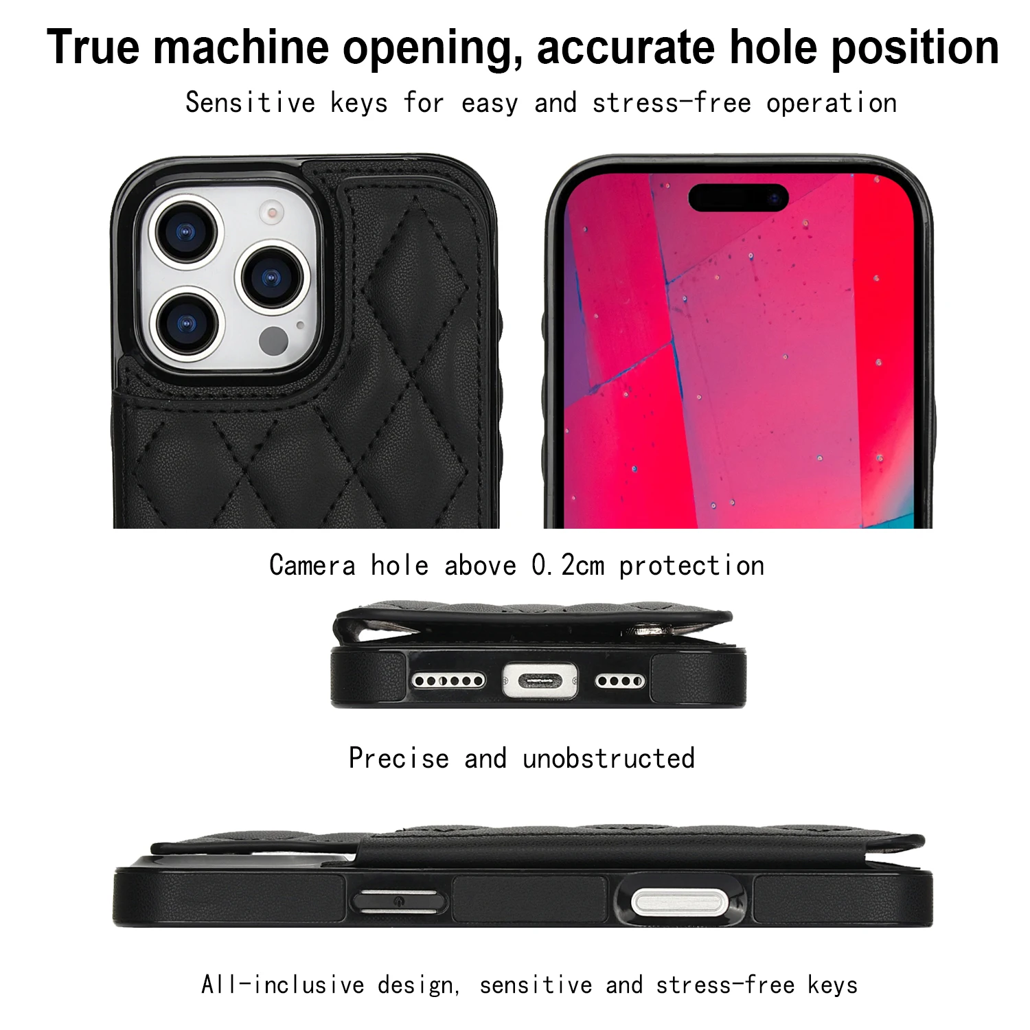 Lyxplånbok med korthållare Kickstand läderfodral för iPhone 16 15 14 11 Pro Max XS XR 7 8 Plus 13 12 Mini Skyddsfodral_voghion.com