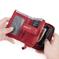 Portefeuille pour femme Baellerry, élégant, avec fermeture éclair, multifonctionnel, blocage RFID, 6 emplacements pour cartes et poche à monnaie, cadeau minimaliste 5