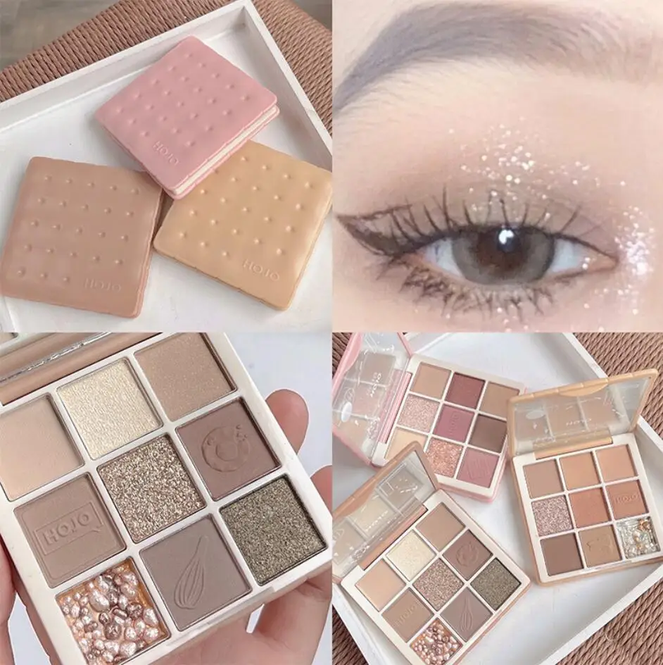 

Прекрасные Печенье блестящие тени для век 9 цветов Палитра матовые блестящие оттенки стойкие мерцающие корейские тени для век макияж T2198