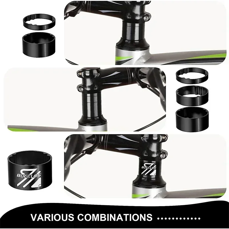 11PCS Headset Spacer Bike 1-1/8 Fork Stem Carbon Fiber Washer 20 15 10 5 3 2 Mm