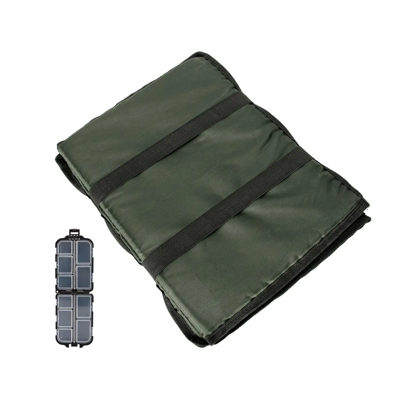Portable Foldable Carp Fishing Release Mat with Small Lure Box for Protecting