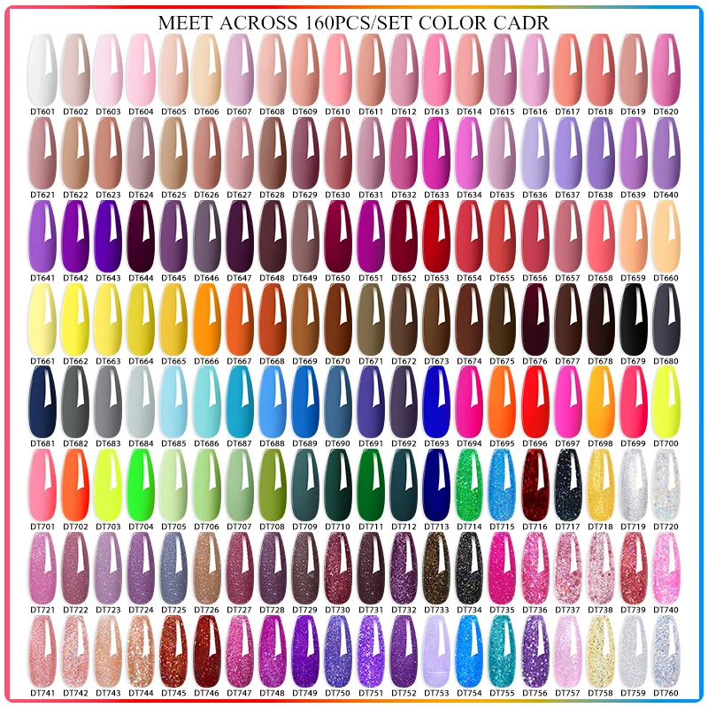 140/160pcs Colorful Gel Nail Polish Set Nail Art Semi-permanent