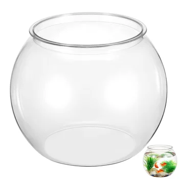 Fish Tank Desktop Pets Goldfish Bowl Round Aquarium Small for Betta Transparent Decor Office