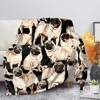 Flannel Blanket Cute Animal Pug Dog Soft Warm Fall Sofa Fleece Throw s for Bed  Couch  King Size Lightweight 5