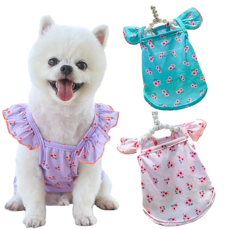 

Breathable Dog Clothes for Small Dogs Chihuahua Vest Summer Pet Dog T-Shirts Shih Tzu Dress Puppy Cat Teddy Yorkie Pug Clothing