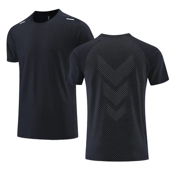 Quick Dry Men Running T-shirt Fitness Sports Top Gym Training Shirt Breathable Jogging Casual Sportswear 24