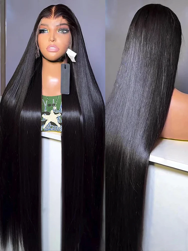 Human Hair Wigs Lace Front Wigs 13x4 13x6 Transparent Lace Frontal Straight 30 34 36 Inch For Women
