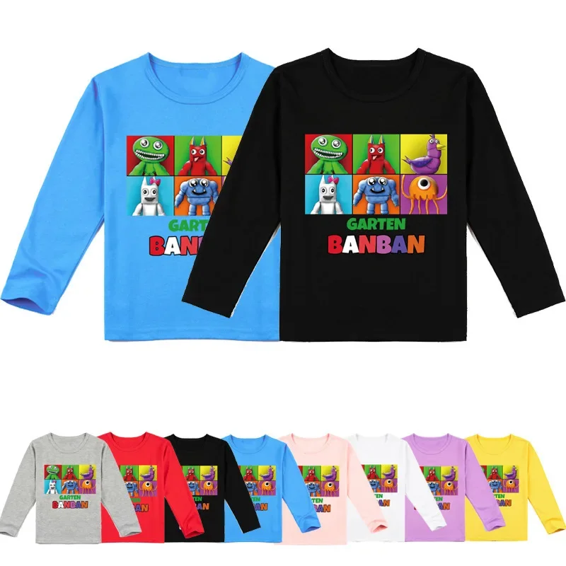 

Garten of Banban 2023 New Children's Clothing Garten of Banban Banban Garden Fashion Print Long-sleeved T-shirt Summer Wear