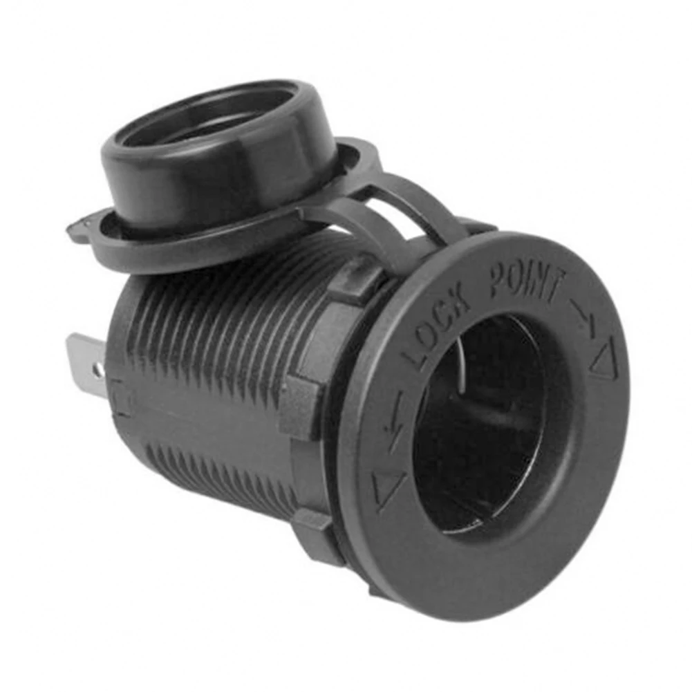 

1 X Auto Boat Cigar Lighter Splitter Socket Surface Power Plug Outlet Mount Accessories 12V 24V Black Plastic For Motorbike Boat