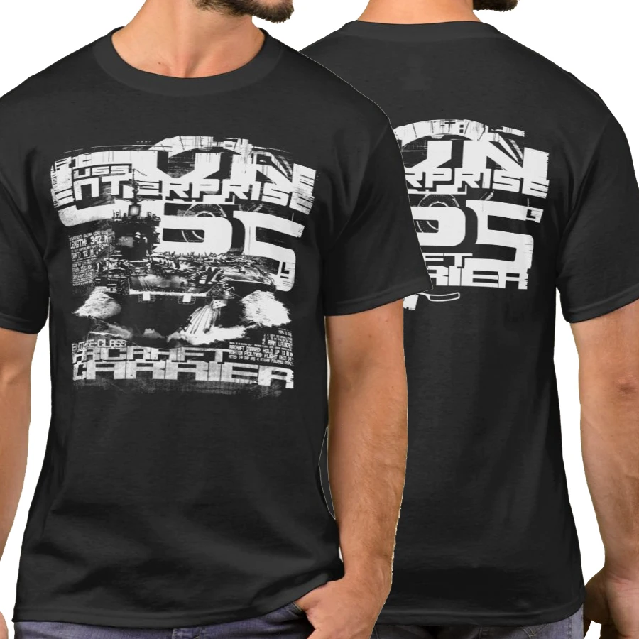 

Vintage USS CVN-65 Enterprise Aircraft Carrier T-Shirt 100% Cotton O-Neck Summer Short Sleeve Casual Mens T-shirt Size S-3XL
