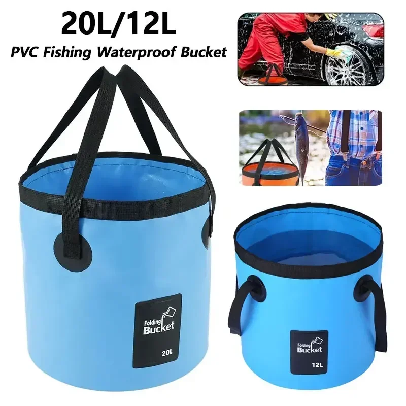 12L Folding Portable Multifunctional Waterproof Outdoor Travel Bucket Storage Container Camping Hiking Car Washing Bucket Camp