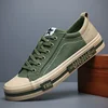 New Canvas Driving Shoes Men Lace Up Vulcanized Canvas Shoes Mens Designer Flat Loafers Non-slip Casual Sneakers for Man 24140 1