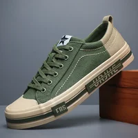 New Canvas Driving Shoes Men Lace Up Vulcanized Canvas Shoes Mens Designer Flat Loafers Non-slip Casual Sneakers for Man 24140 1