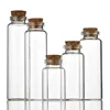 5pcs 10ML 15ML 20ML 25ML 30ML 40ML 55ML Glass jars Cute Mini Wishing Cork Stopper Glass Bottles Vials Jars Decor Containers Size 5
