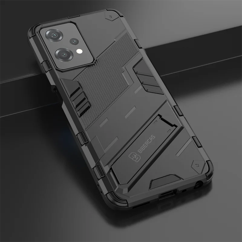 PIXFAB Custodia Antiurto Per OnePlus Nord CE 5G Con Cavalletto Incorporato | Cover Ibrida Resistente TPU E PC - Colore Rosso