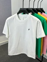 100% pur coton à manches courtes col rond hommes T-shirt vente chaude marque de luxe été exquis poney broderie haut respirant 5