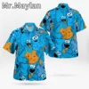 Harajuku Anime 3D Elmo Shirt Hawaii Shirt Men Summer Short Sleeve Shirt Men Shirts 2023 Oversized 5XL shirt Chemise Homme-1188 1