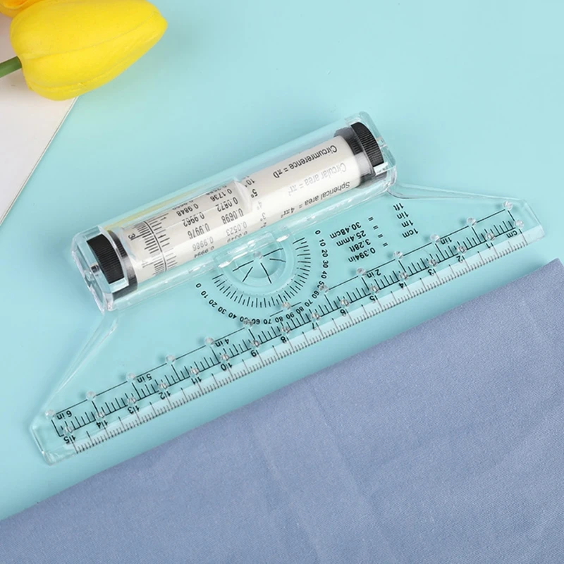 Plastic Measuring Rolling Ruler Drawing Roller Ruler Parallel Multifunctional Drawing Design for Drafting H8WD