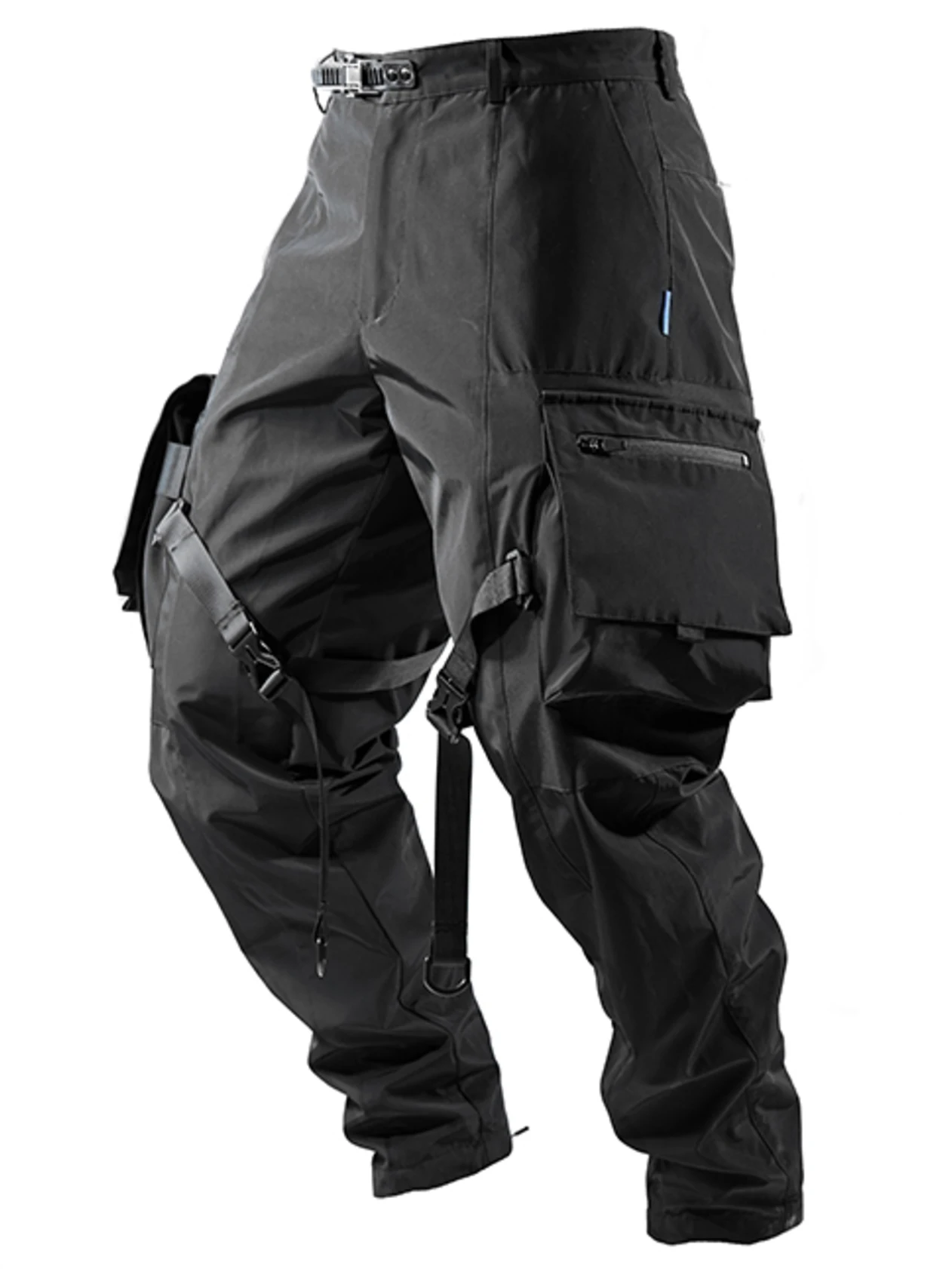 REINDEE LUSION 18AW FUNCTION WATERPROOF BLACK cargo pants with straps large pockets techwear darkwear trouser 3
