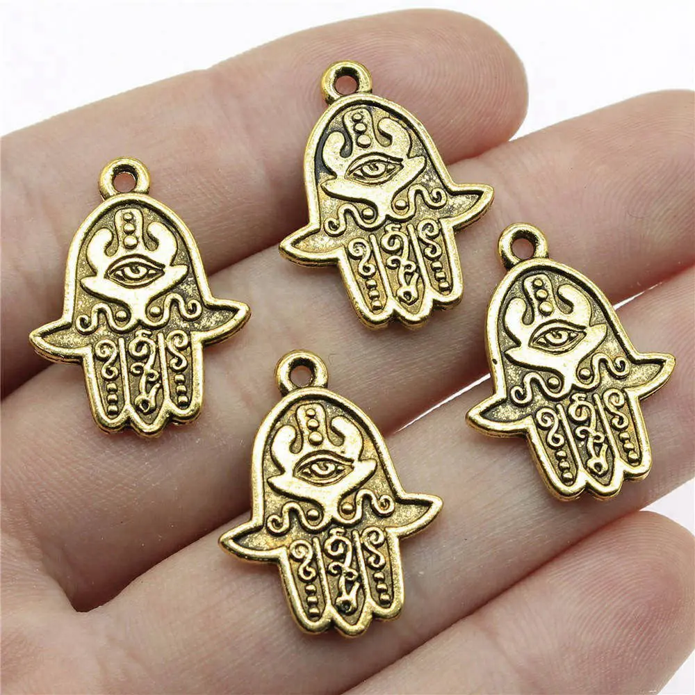 

Charms For Jewelry Making Hamsa Hand Charms Crafts Accessories 10pcs