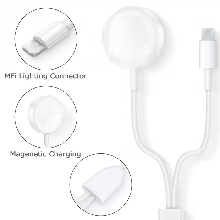 

2 In 1 Wireless Charger for Apple Watch Series 8 7 6 5 1 2 3 4 USB Magnetic Charging Cable for IPhone 14 14 Pro Max