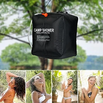 40 Liter Portable Solar Shower Bag with UV Protection Coating Perfect for Outdoor Camping and Beach Use 2