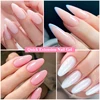 MEET ACROSS 2Pcs/Set 7ml Quick Extension Gel Nail Polish Clear White Nude Semi Permanent Finger Extension Nail Art Varinish 5