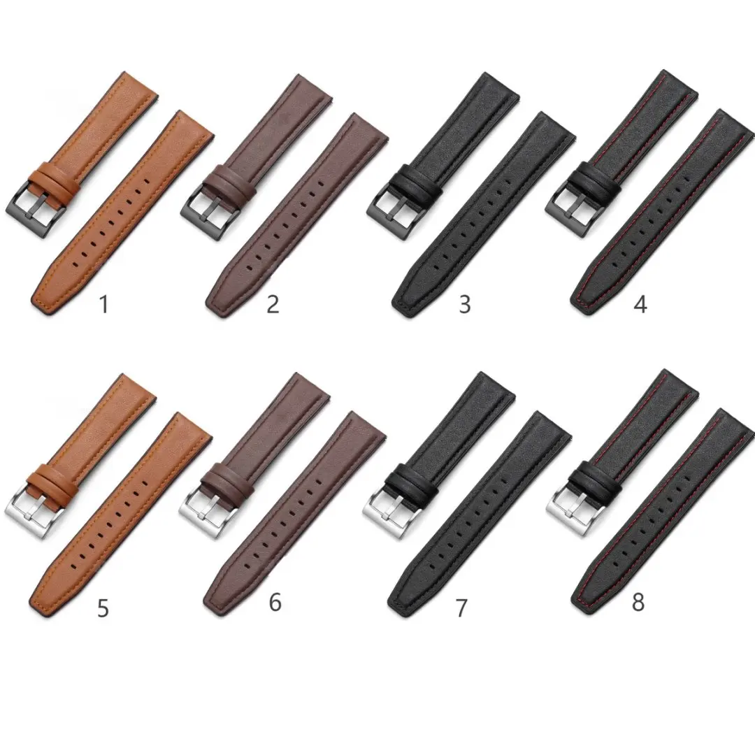 Elegant Leather-Silicone Hybrid Watch Strap Band