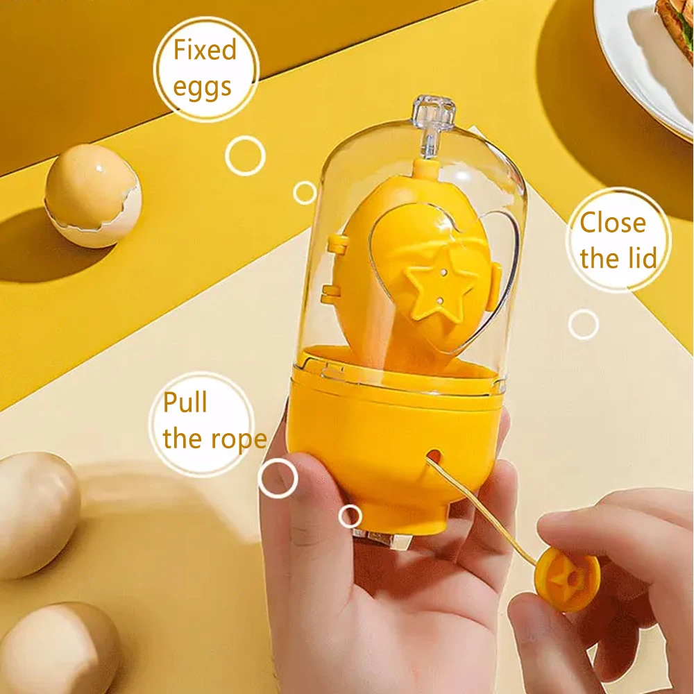 Egg Scrambler Hand Egg Shaker Mixer Food Grade Silicone Spinner Manual Tool In Shell Spinner for Hard Boiled Eggs egg beater