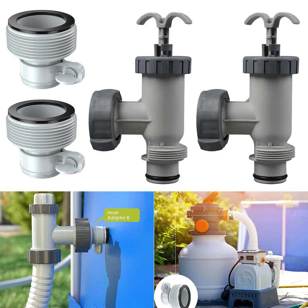 

Pool Plunger Valve For Intex 1500, 2500, 4000 Gallon Per Plunger Valve Replacement Hose Conversion Adapters Simming Pool Parts