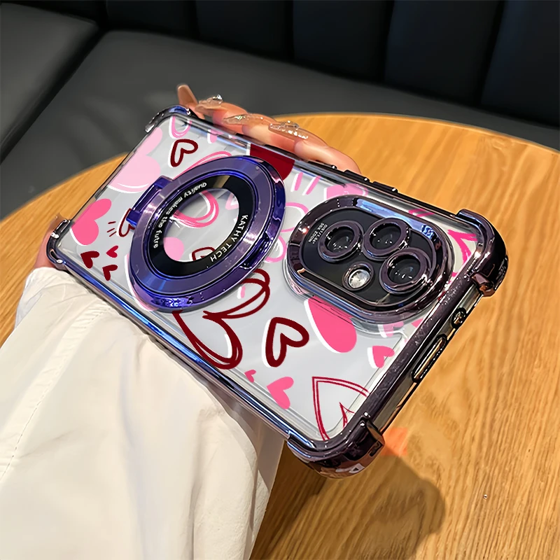 Modern Romance Hearts Design Anti-Drop TPU Phone Case