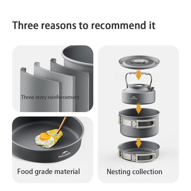 Naturehike Lightweight Camping Cookware Set 3