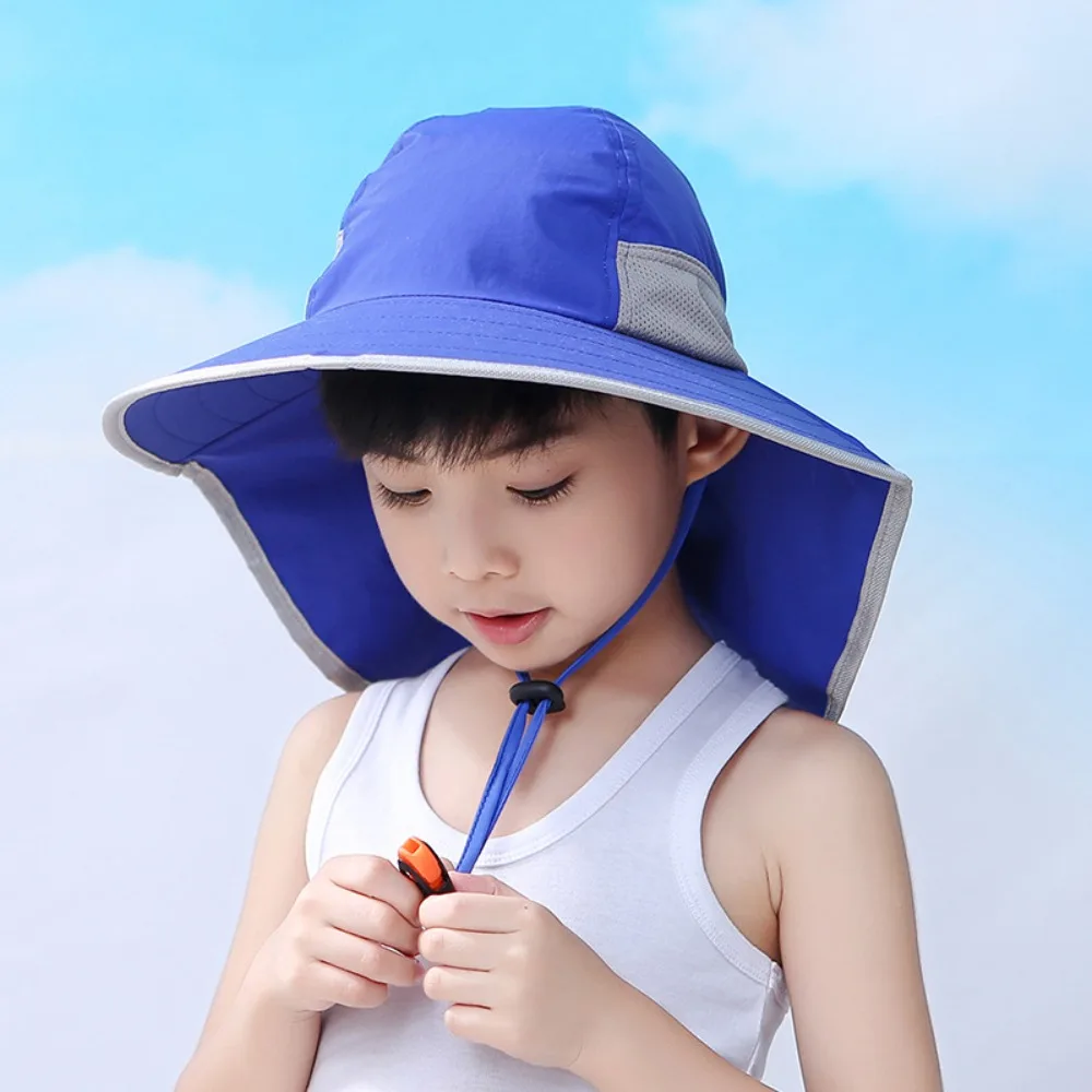 

UV Protection Sun Hat Cute Wide Brim Solid Color Neck Cover Cap Breathable Bucket Hat Fishing Camping Hiking