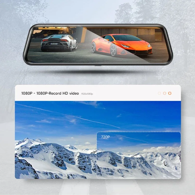 Aoedi AD813 1080P Full HD Streaming Media Car DVR Rearview Mirror Dash Cam for Cars with Full Touch Screen