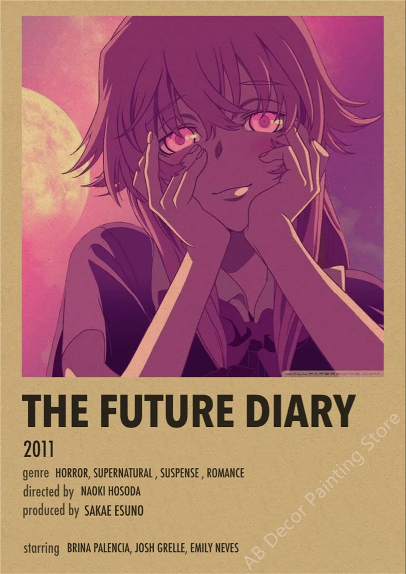 Poster Anime MIRAI NIKKI, Yuno Gasai (placa decorativa - MDF - 28X40cm)