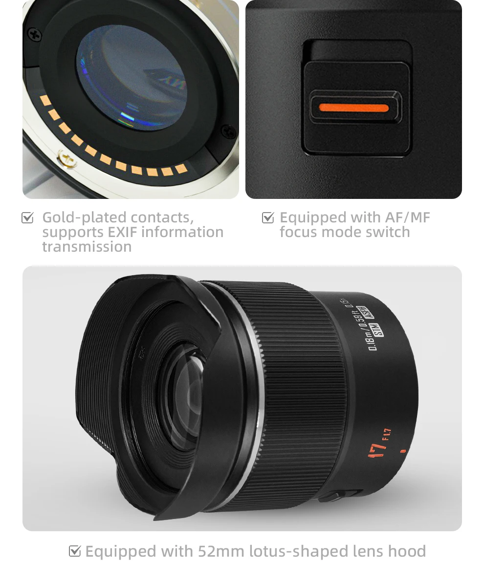 Yongnuo YN17mm F1.7M M 4/3 Mount Wide-Angle Auto Focus Standard Prime Lens Mirro